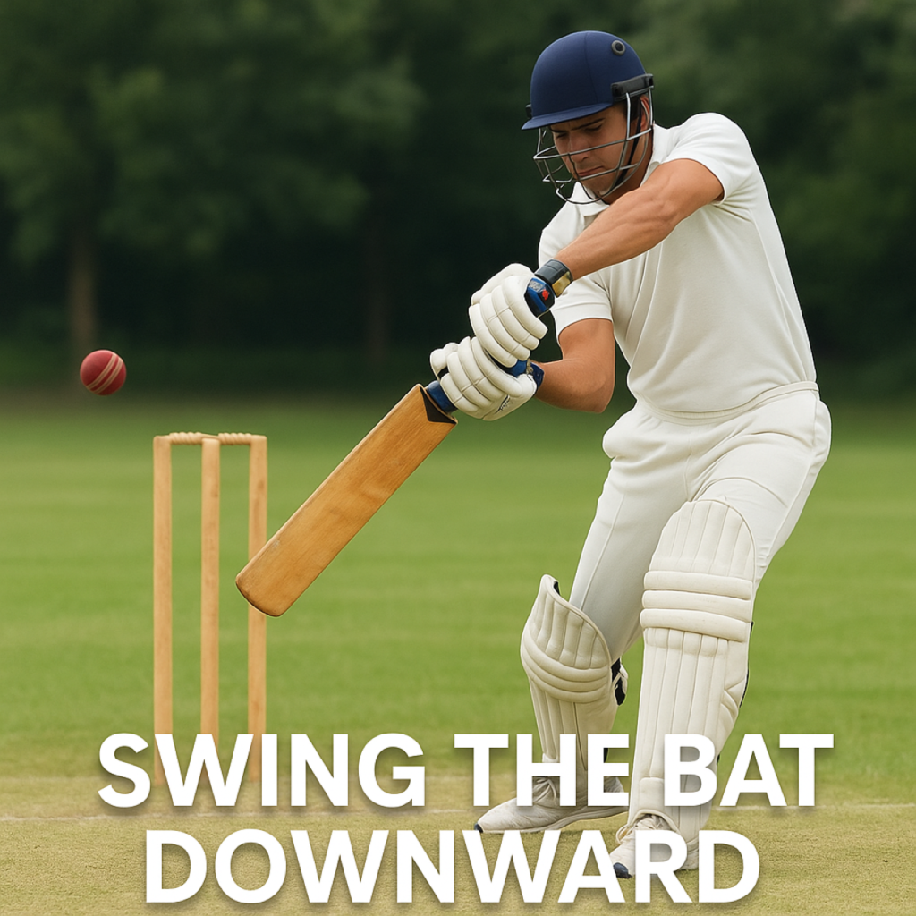Swing the bat downward batting technique in Cricket