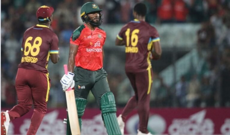 ১৪ রানে হেরে সিরিজ খোয়াল বাংলাদেশ Bangladesh lose second West Indies T20I, suffer series loss