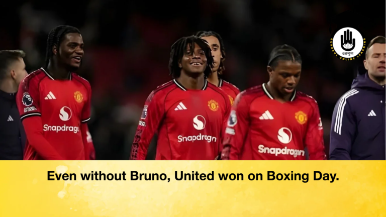 Even without Bruno United won on Boxing Day Even without Bruno, United won on Boxing Day.