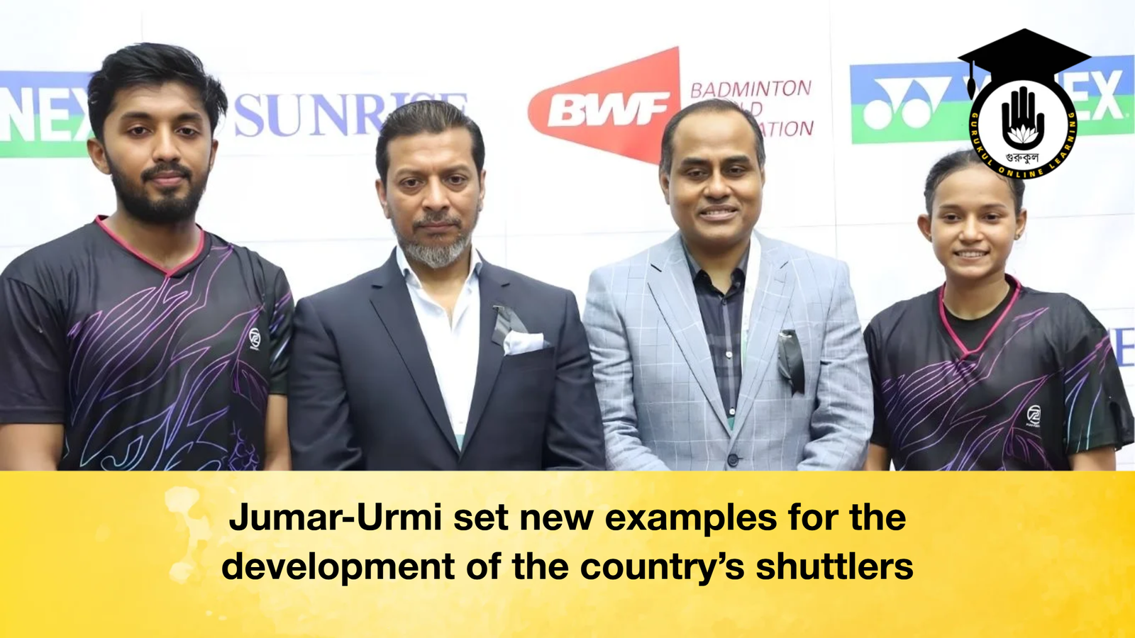 Jumar Urmi set new examples for the development of the countrys shuttlers Jumar-Urmi set new examples for the development of the country's shuttlers