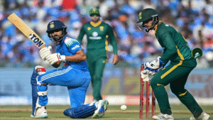 সেঞ্চুরিতে উদযাপনের দিন ঋতুরাজ কোহলি জুটিতে ভারতের রানের বন্যা Ruturaj Gaikwad Explodes in Raipur: Maiden ODI Ton Sparks Indian Dominance Over South Africa