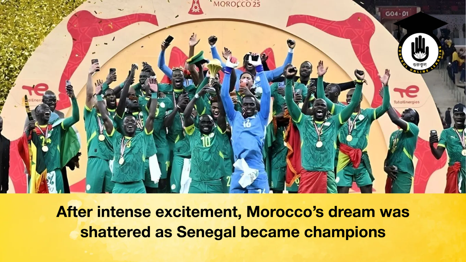 After intense excitement Moroccos dream was shattered as Senegal became champions After intense excitement, Morocco’s dream was shattered as Senegal became champions
