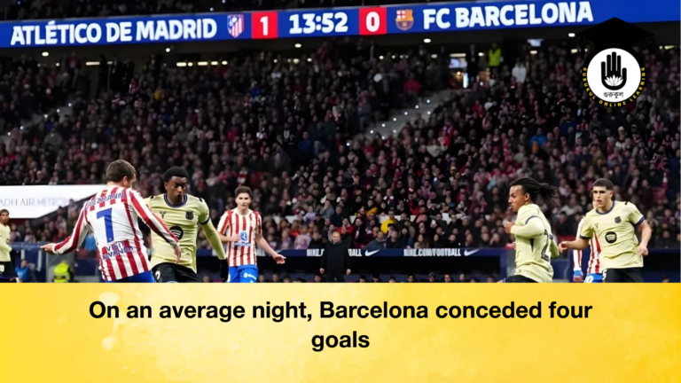 On an average night Barcelona conceded four goals On an average night, Barcelona conceded four goals