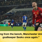 Rising from the bench Manchester Uniteds goalkeeper Sesko once again "Rising from the bench, Manchester United's goalkeeper Sesko once again."